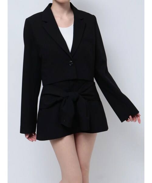 GYDA（ジェイダ）の「ショートジャケット【SETUP着用可】（テーラードジャケット・レディース・グレー/ブラック/ベージュ・F）」の4枚目の写真