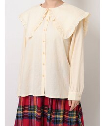 merry jenny | floral コットンbigカラーブラウス(シャツ/ブラウス)