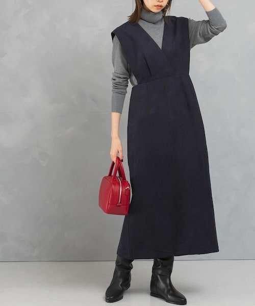 URBAN RESEARCH ROSSO（アーバンリサーチロッソ）の「バックベルトワンピース（ワンピース・レディース・navy/beige/d.bordeaux・36/38）」の2枚目の写真