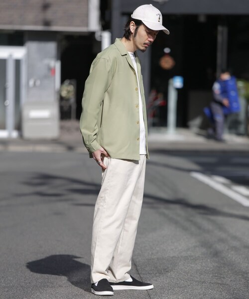 URBAN RESEARCH Sonny Label（アーバンリサーチサニーレーベル）の「ワイドテーパードピーチ起毛チノパンツ（チノパンツ・メンズ・グレーカーキ/アイボリー/ダークネイビー・M/L）」の5枚目の写真