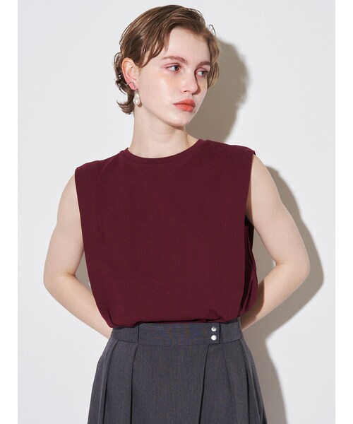 ELENDEEK（エレンディーク）の「TECH MATERIAL TUCKED CS（Tシャツ/カットソー・レディース・オフホワイト/チャコールグレー/ボルドー/ライトグレー・F）」の17枚目の写真