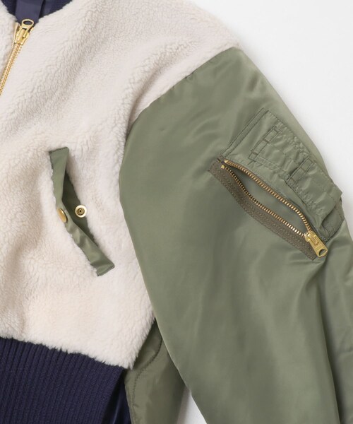 URBAN RESEARCH（アーバンリサーチ）の「STUMBLY　Boa / Quilted MA-1 Combination（MA-1・レディース・khaki・38）」の4枚目の写真
