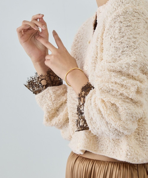 ROPE'（ロペ）の「【COOHEM(コーヘン)】 COTTON FANCY YARN KNIT CARDIGAN（カーディガン/ボレロ・レディース・キナリ/ベージュ系/ラベンダー系・F）」の16枚目の写真