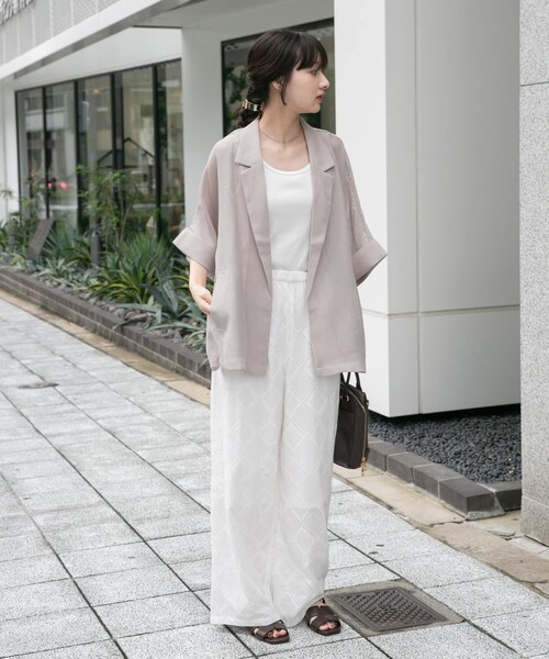 ITEMS URBANRESEARCH(アイテムズ アーバンリサーチ)の「メッシュ半袖ジャケット(テーラードジャケット・レディース・BLK/BEG・Free)」の20枚目の写真