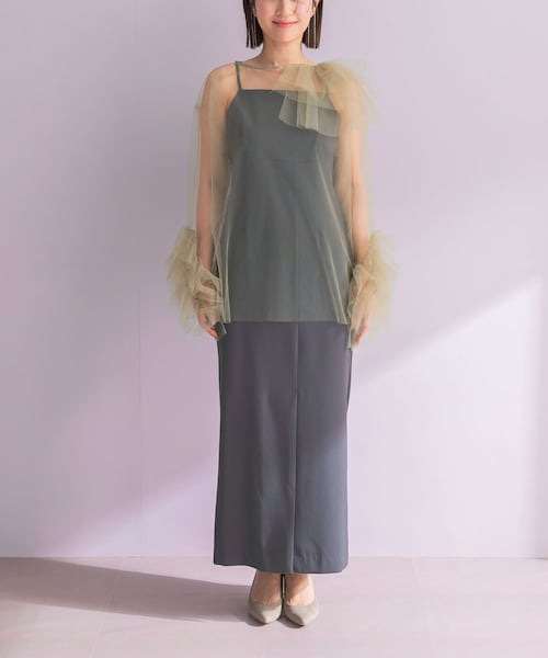 URBAN RESEARCH ROSSO（アーバンリサーチロッソ）の「ANDRESD　BLOOMING TULLE DRESS（ワンピース・レディース・L.BLUE/OLIVE/BLACK・36/38）」の21枚目の写真