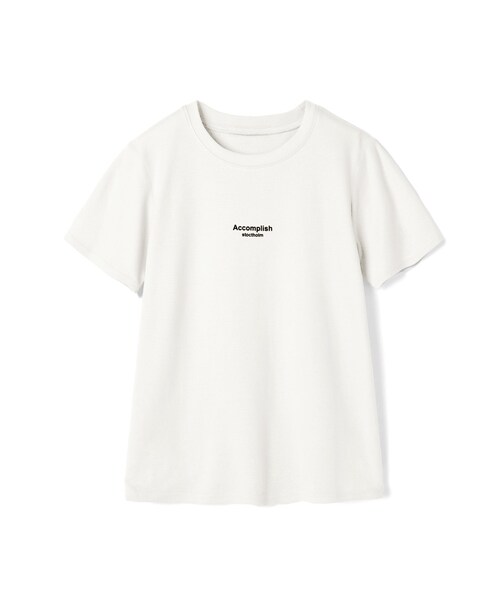 GRL（グレイル）の「ロゴTシャツ（Tシャツ/カットソー・レディース・モカ/ベージュ/オフホワイト・M）」の2枚目の写真