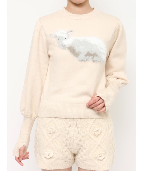 merry jenny（メリージェニー）の「こひつじジャカードニットtops