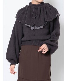 dazzlin | 2WAYケープカラーニットトップス(ニット/セーター)