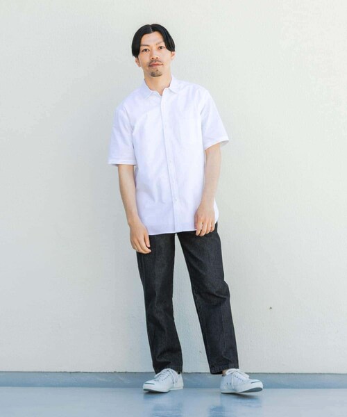 URBAN RESEARCH ROSSO（アーバンリサーチロッソ）の「『抗菌/消臭』『XXLサイズあり』ハイパフォーマンスオックス半袖シャツ（シャツ/ブラウス・メンズ・SAX/WHITE/GRAY/BLACK/INDIGO/SAX STRIPE/GRY STRIPE/NAVY CHECK/BLK CHECK/BLK WATCH/NAVY・S/M/L/XL/XXL）」の16枚目の写真