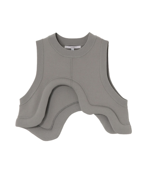 UN3D.(アンスリード)の「EDGE WAVE KNIT VEST(ニット/セーター・レディース・グレー/ブラック/オレンジ/ターコイズ・F)」の1枚目の写真