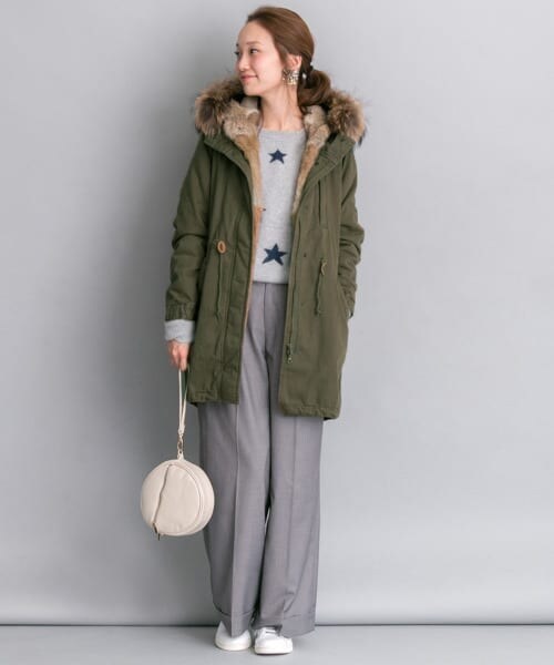 URBAN RESEARCH（アーバンリサーチ）の「ライナーダウンラビットモッズコート（モッズコート・レディース・KHAKI/NAVY・FREE）」の6枚目の写真
