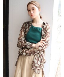 MURUA | ボリュームシアーフラワーシャツ(シャツ/ブラウス)