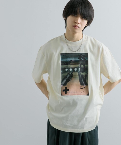 SENSE OF PLACE by URBAN RESEARCH（センスオブプレイスバイアーバンリサーチ）の「フォトグラフィックTシャツ B（Tシャツ/カットソー・メンズ・LIME/IVORY/CHARCOAL・M/L）」の7枚目の写真