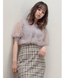 dazzlin | チュールスリーブシアーニットトップス(ニット/セーター)