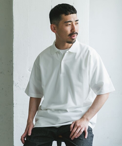 URBAN RESEARCH DOORS（アーバンリサーチドアーズ）の「『XLサイズ/WEB限定』『吸水速乾/接触冷感/イージーケア』クイックドライ 鹿の子 ポロシャツ（ポロシャツ・メンズ・BLUE GRAY/WHITE/BLACK・M/L/XL）」の15枚目の写真