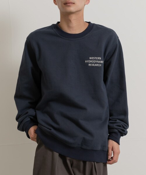 THE GOODLAND MARKET（ザグッドランドマーケット）の「Western Hydrodynamic Research　WORKER SWEAT CREW（スウェット・メンズ・15IVORY/40NAVY/01BLACK・M/XL）」の3枚目の写真