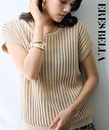 nissen | 綿１００％透かし編みニットトップス【ERES BELLA】(ニット/セーター)