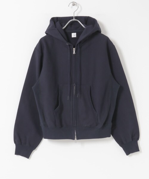 かぐれ(カグレ)の「blurhmsROOTSTOCK THIN-SWEAT HOODIE ZIP(パーカー・レディース・H White/DarkNavy/H Beige・0)」の3枚目の写真