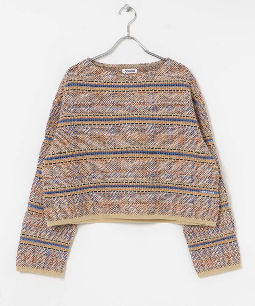 THE GOODLAND MARKET（ザグッドランドマーケット）の「米富繊維　MADRAS EYELET TWEED PULLOVER（ニット/セーター・レディース・24ORANGE/62BLUE・FREE）」の9枚目の写真