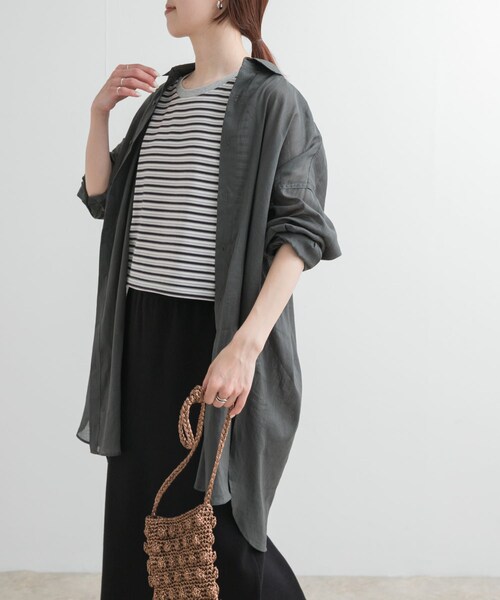 URBAN RESEARCH DOORS（アーバンリサーチドアーズ）の「BORDER BUSTIER（タンクトップ・レディース・GREY MULTI/BROWNMULTI/別注RED・M）」の12枚目の写真