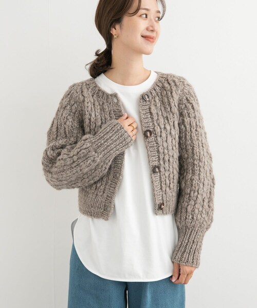 URBAN RESEARCH DOORS(アーバンリサーチドアーズ)の「『別注』KHWOPA SPIRIT×DOORS スラブカーディガン(カーディガン/ボレロ・レディース・ライトブラウン・one)」の7枚目の写真