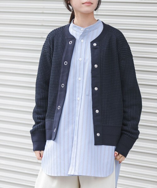 URBAN RESEARCH DOORS(アーバンリサーチドアーズ)の「FORK&SPOON ワッフルカーディガン(カーディガン/ボレロ・レディース・NAVY/BEIGE/MINT・1)」の3枚目の写真