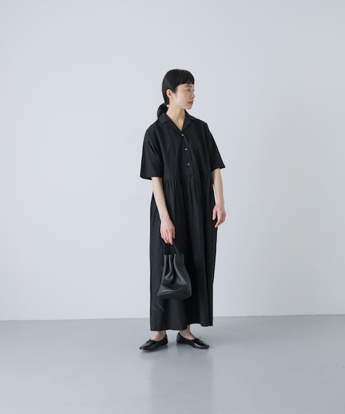 かぐれ（カグレ）の「オープンカラーシャツワンピース（ワンピース・レディース・NAVY/BLACK・Free）」の7枚目の写真