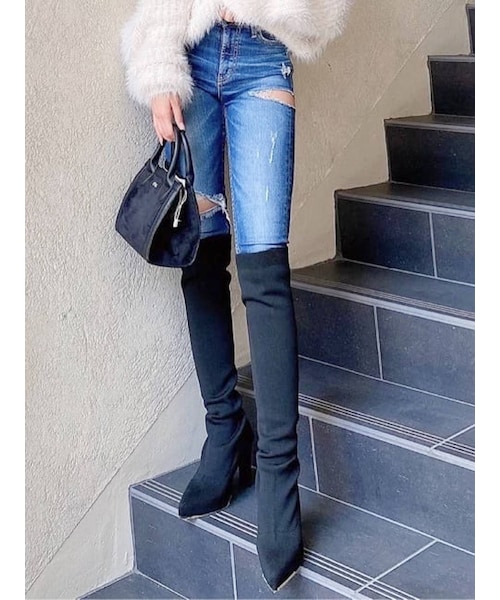 GYDA（ジェイダ）の「M/W SIDE RIPPEDスキニーデニムパンツ