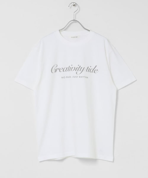 URBAN RESEARCH Sonny Label（アーバンリサーチサニーレーベル）の「GLASSY SEA　クリエイティブタイドTシャツ（Tシャツ/カットソー・レディース・WHITE/BLACK・M）」の3枚目の写真