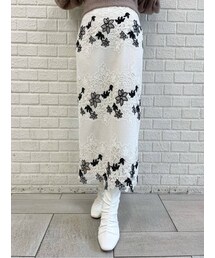 MERCURYDUO | 配色ケミカルレースタイトスカート(スカート)