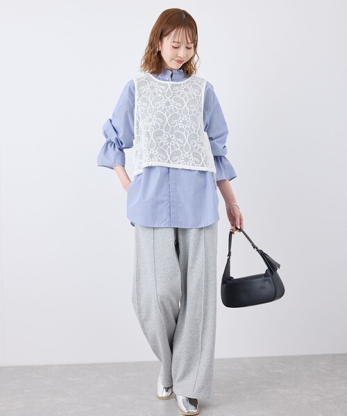 ROPE' PICNIC（ロペピクニック）の「サイドリボンレースベスト（ベスト・レディース・ブラック/ホワイト/キナリ・F）」の8枚目の写真