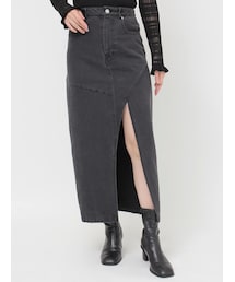 MURUA | フロントオープンデニムロングスカート【セットアップ着用可】(デニムスカート)