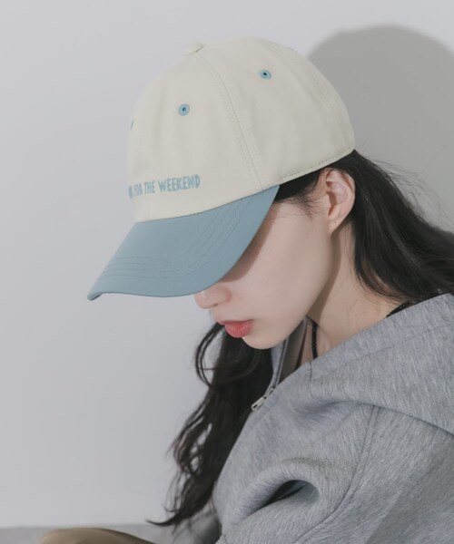 SMELLY（スメリー）の「weekendバイカラーキャップ（キャップ・レディース・IVO/BLU/BRN/CGY/NVY/BEG・-）」の6枚目の写真