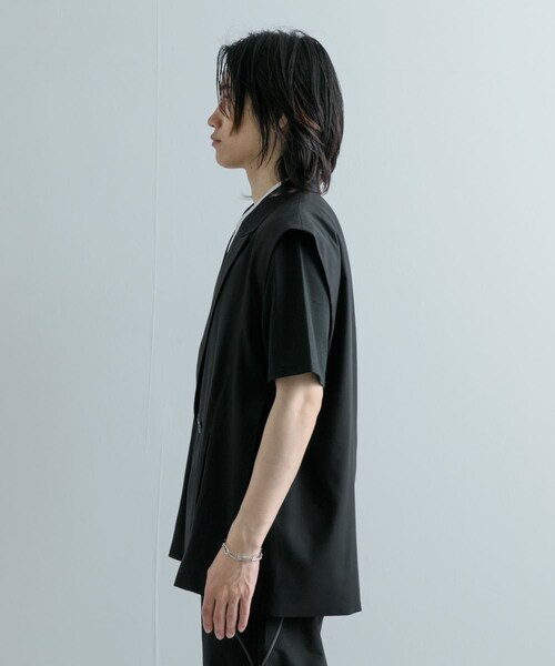 SENSE OF PLACE by URBAN RESEARCH（センスオブプレイスバイアーバンリサーチ）の「『ユニセックス』『セットアップ対応』 サイドスリットテーラードベスト（テーラードジャケット・メンズ・BLACK/GRAY/MINT・M/L）」の14枚目の写真