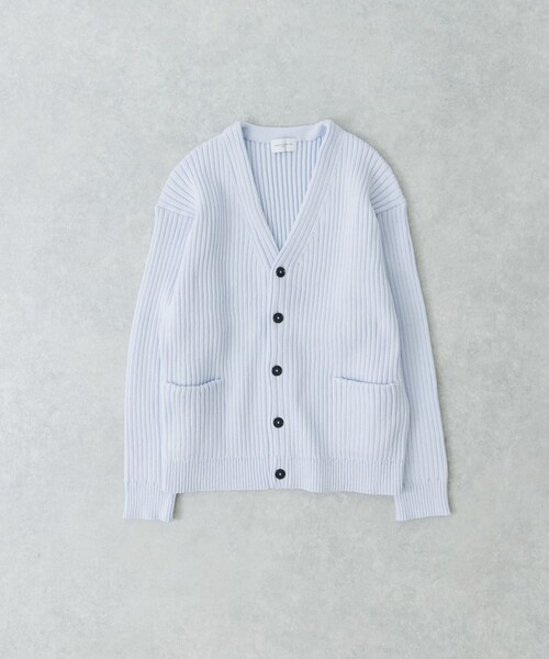 URBAN RESEARCH(アーバンリサーチ)の「new basic COTTON CASHMERE WIDE RIB CARDIGAN(カーディガン/ボレロ・メンズ・CEMENT/L SAX/NAVY・M/L)」の3枚目の写真