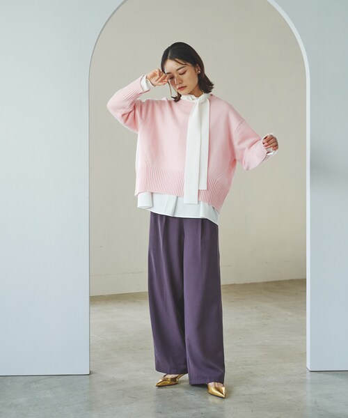 URBAN RESEARCH ROSSO（アーバンリサーチロッソ）の「ボウタイブラウス（シャツ/ブラウス・レディース・WHITE/NAVY・Free）」の4枚目の写真