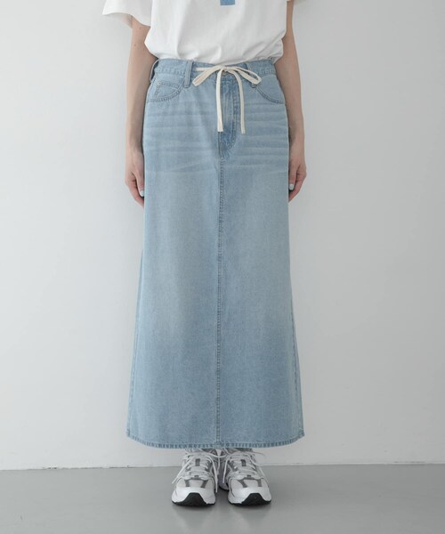 URBAN RESEARCH Sonny Label（アーバンリサーチサニーレーベル）の「ライトオンスIラインデニムスカート（デニムスカート・レディース・アイボリー/ライトインディゴ・36/38）」の22枚目の写真