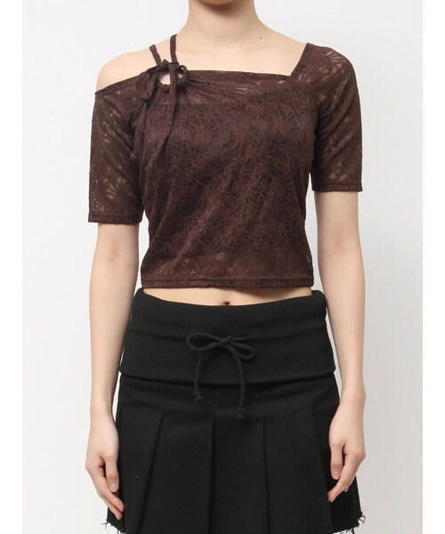 EMODA（エモダ）の「レーススキンフィットトップ（その他トップス・レディース・ホワイト/ブラック/ブラウン・F）」の3枚目の写真