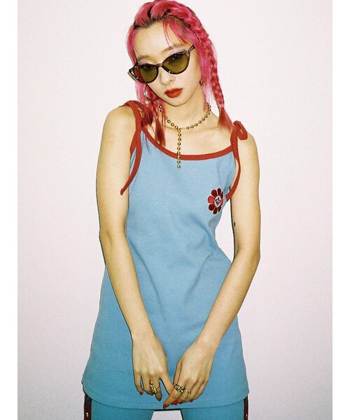 jouetie（ジュエティ）の「ROXY バイカラーキャミチュニック（チュニック・レディース・ベージュ/ブラック/ブルー・M/F）」の8枚目の写真