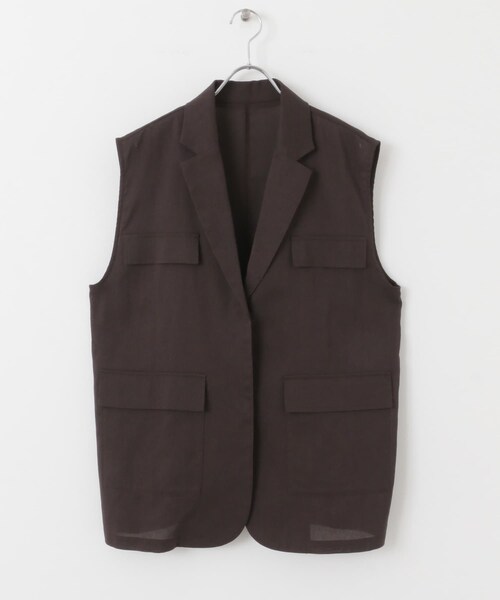 KBF（ケイビーエフ）の「ミリタリーシアーベスト（テーラードジャケット・レディース・D.BROWN/L.BEIGE/BISCUIT・one）」の12枚目の写真