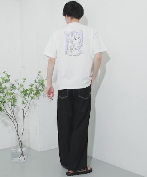 SENSE OF PLACE by URBAN RESEARCH(センスオブプレイスバイアーバンリサーチ)の「ガールグラフィックTシャツ(5分袖)(Tシャツ/カットソー・メンズ・PURPLE/WHITE①/PINK/ORANGE①/WHITE②/ORANGE②/WHITE③/MINT/ORANGE③・M/L)」の15枚目の写真
