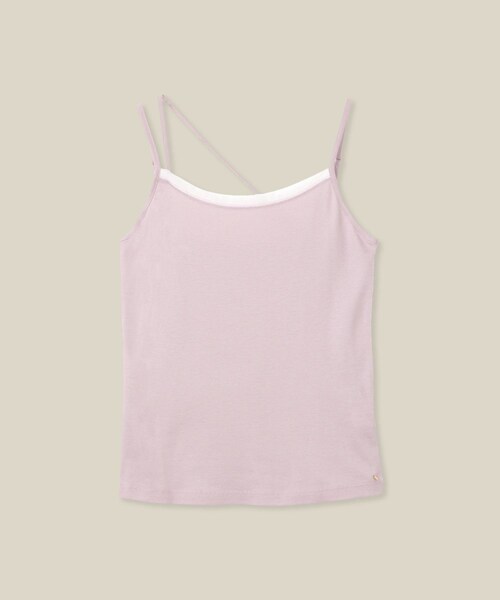 ROPE'（ロペ）の「【WEB・一部店舗限定】【接触冷感/UVカット】前後2WAY チュールコンビアシメキャミソール（キャミソール・レディース・ブラック/ホワイト/ピンク・F）」の5枚目の写真