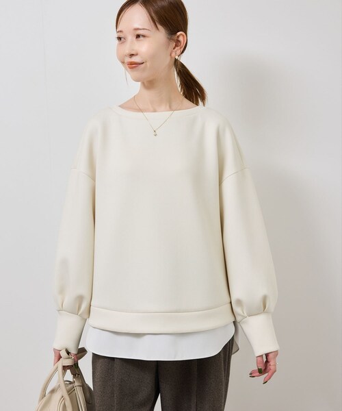 ROPE' PICNIC（ロペピクニック）の「カルゼダンボールレイヤードプルオーバー（Tシャツ/カットソー・レディース・チャコール/グレー系/キナリ・F）」の18枚目の写真