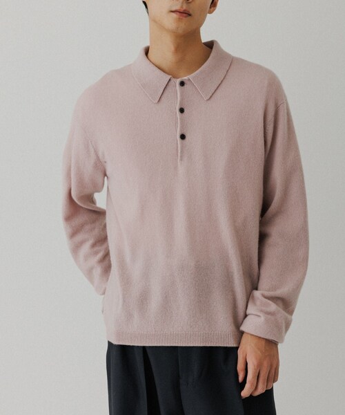 ADAM ET ROPE'（アダムエロペ）の「12GG カシミヤ ニット ポロシャツ（ポロシャツ・メンズ・ブラック/チャコール/ピンク系・L/M）」の10枚目の写真
