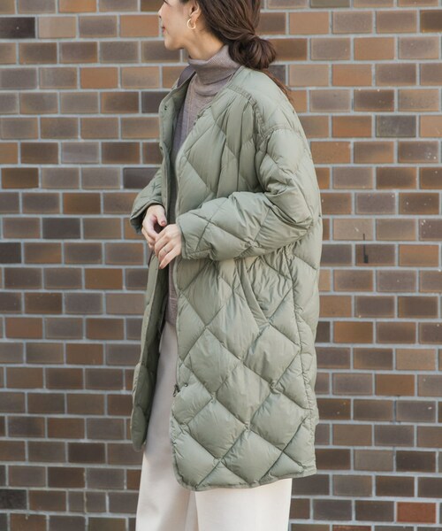 URBAN RESEARCH DOORS（アーバンリサーチドアーズ）の「ライトダウンキルトロングコート（テーラードジャケット・レディース・L.GREGE/KHAKI/NAVY・M）」の19枚目の写真