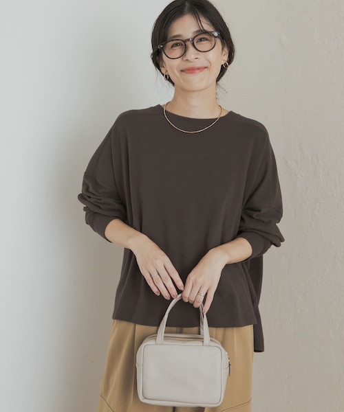 URBAN RESEARCH DOORS(アーバンリサーチドアーズ)の「ネルベア天竺ワイドプルオーバー(Tシャツ/カットソー・レディース・GRAY/PINK/BROWN・M)」の2枚目の写真