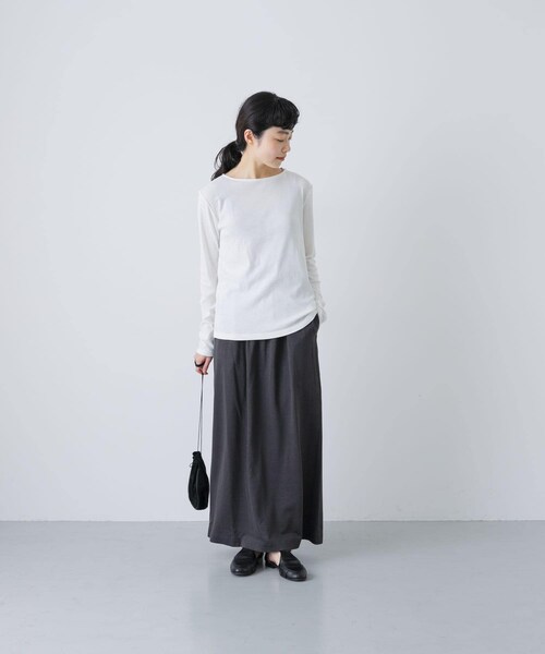 かぐれ（カグレ）の「ハイツイストコットンボートカットソー（Tシャツ/カットソー・レディース・OFF/MINT/BLACK・FREE）」の8枚目の写真