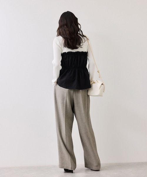 VIS（ビス）の「サマーツイードリボンベルトパンツ/UVケア・イージーケア（その他パンツ・レディース・チャコール/グレー/ベージュ系・M/S/SS）」の21枚目の写真