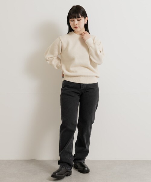 THE GOODLAND MARKET（ザグッドランドマーケット）の「米富繊維　WASHI COTTON KNIT PULLOVER（ニット/セーター・レディース・31PINK/14BLACK/40IVORY・1/3）」の11枚目の写真