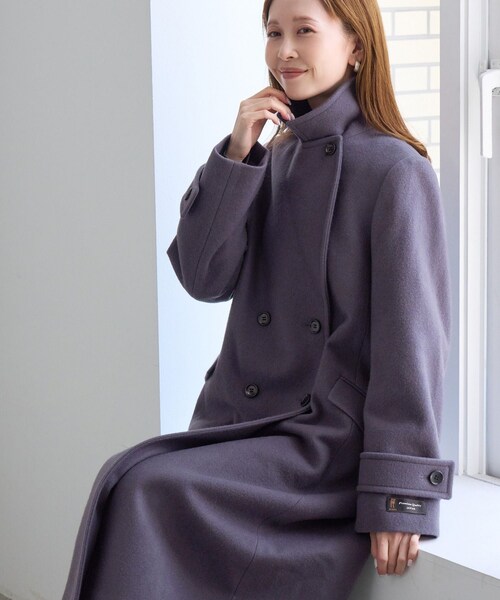 ROPE' PICNIC(ロペピクニック)の「JAPAN FABRIC ダブルチェスターロング丈ウールコート(チェスターコート・レディース・ブラック/グレー/ベージュ系/ラベンダー・F)」の22枚目の写真